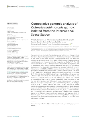 Comparative genomic analysis of Cohnella hashimotonis sp. nov. isolated from the International Space Station.