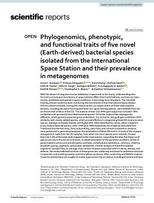 Phylogenomics, phenotypic, and functional traits of five novel (Earth-derived) bacterial species isolated from the International Space Station and their prevalence in metagenomes