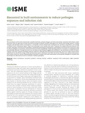 Biocontrol in built environments to reduce pathogen exposure and infection risk.