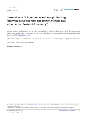 Adaptation to full weight-bearing following disuse in rats: The impact of biological sex on musculoskeletal recovery