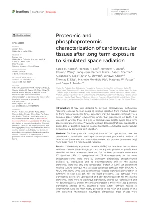 Proteomic and phosphoproteomic characterization of cardiovascular tissues after long term exposure to simulated space radiation