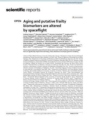 Aging and putative frailty biomarkers are altered by spaceflight