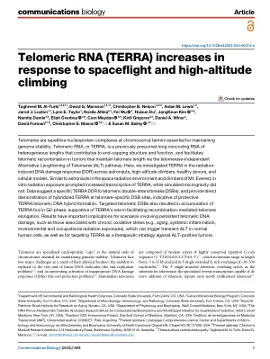Telomeric RNA (TERRA) increases in response to spaceflight and high-altitude climbing