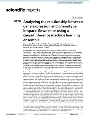 Analyzing the relationship between gene expression and phenotype in space-flown mice using a causal inference machine learning ensemble.