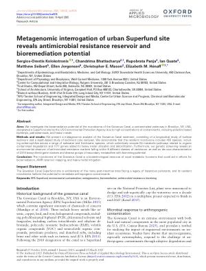 Metagenomic interrogation of urban Superfund site reveals antimicrobial resistance reservoir and bioremediation potential.
