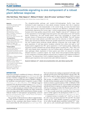 Phosphoinositide-signaling is one component of a robust plant defense response
