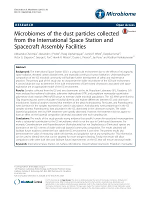 Microbiomes of the dust particles collected from the International Space Station and Spacecraft assembly facilities