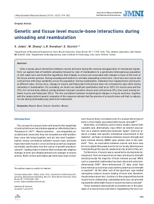 Genetic and tissue level muscle-bone interactions during unloading and reambulation.