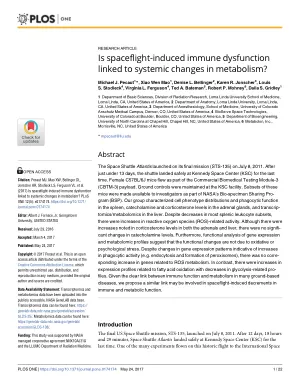 Is spaceflight-induced immune dysfunction linked to systemic changes in metabolism?