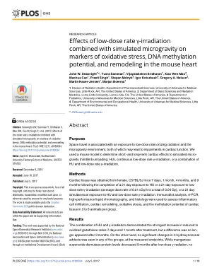 Effects of low-dose rate Œ≥-irradiation combined with simulated microgravity on markers of oxidative stress, DNA methylation potential, and remodeling in the mouse heart