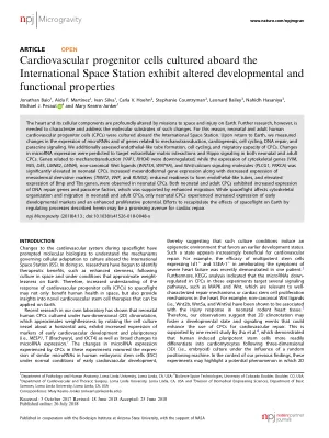 Cardiovascular progenitor cells cultured aboard the International Space Station exhibit altered developmental and functional properties