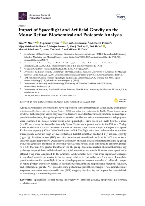 Impact of Spaceflight and Artificial Gravity on the Mouse Retina: Biochemical and Proteomic Analysis.