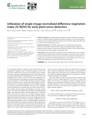 Utilization of single‚Äêimage normalized difference vegetation index (SI‚ÄêNDVI) for early plant stress detection