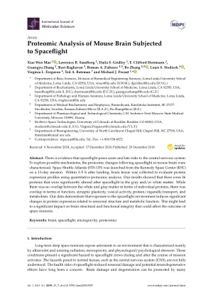 Proteomic analysis of mouse brain subjected to spaceflight.