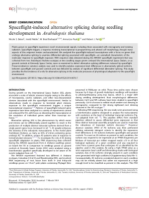 Spaceflight-induced alternative splicing during seedling development in Arabidopsis thaliana.