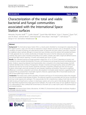 Characterization of the total and viable bacterial and fungal communities associated with the International Space Station surfaces.