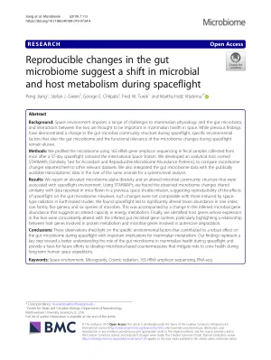 Reproducible changes in the gut microbiome suggest a shift in microbial and host metabolism during spaceflight.