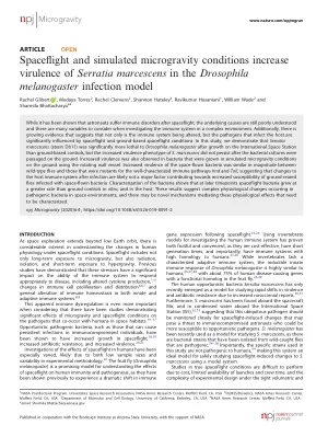 Innate immune responses of Drosophila melanogaster are altered by spaceflight.