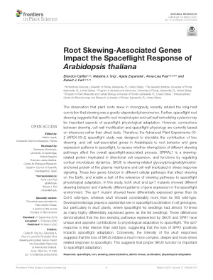 Root skewing-associated genes impact the spaceflight response of Arabidopsis thaliana.