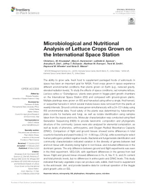 Microbiological and nutritional analysis of lettuce crops grown on the International Space Station