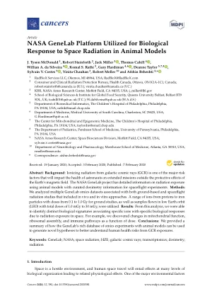 NASA GeneLab platform utilized for biological response to space radiation in animal models