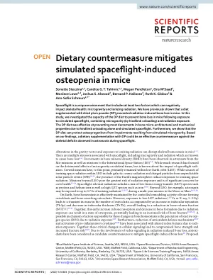 Dietary countermeasure mitigates simulated spaceflight-induced osteopenia in mice