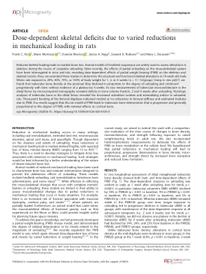 Dose-dependent skeletal deficits due to varied reductions in mechanical loading in rats.