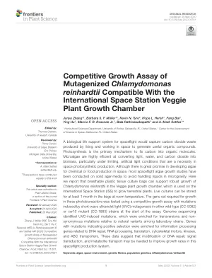 Competitive Growth Assay of Mutagenized Chlamydomonas reinhardtii Compatible With the International Space Station Veggie Plant Growth Chamber.