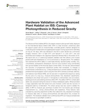 Hardware validation of the Advanced Plant Habitat on ISS: Canopy photosynthesis in reduced gravity.