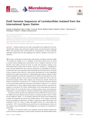Draft Genome Sequences of Lactobacillales Isolated from the International Space Station