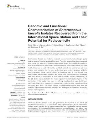 Genomic and functional characterization of Enterococcus faecalis isolates recovered from the International Space Station and their potential for pathogenicity