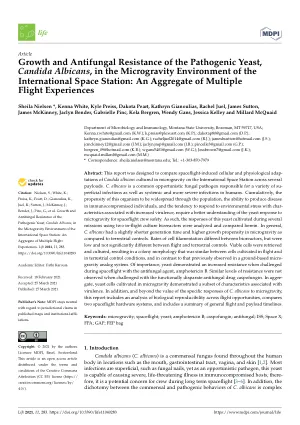 Growth and antifungal resistance of the pathogenic yeast, Candida albicans, in the microgravity environment of the International Space Station: An aggregate of multiple flight experiences.