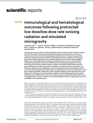 Immunological and hematological outcomes following protracted low dose/low dose rate ionizing radiation and simulated microgravity