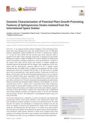 Genomic Characterization of Potential Plant Growth-Promoting Features of Sphingomonas Strains Isolated from the International Space Station