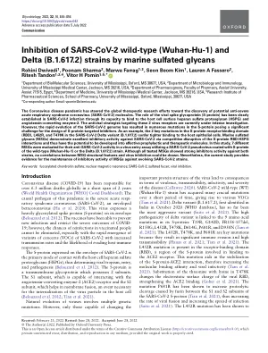 Inhibition of SARS-CoV-2 wild-type (Wuhan-Hu-1) and Delta (B.1.617.2) strains by marine sulfated glycans.