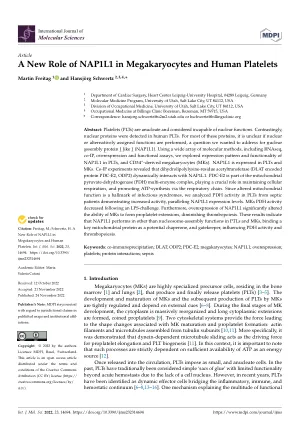 A new role of NAP1L1 in megakaryocytes and human platelets