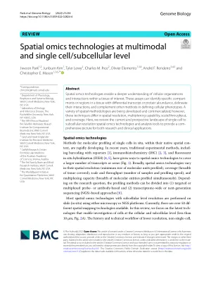 Spatial omics technologies at multimodal and single cell/subcellular level.