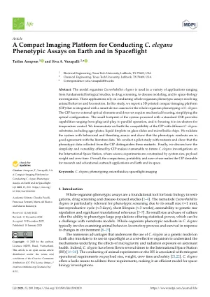 A Compact Imaging Platform for Conducting C. elegans Phenotypic Assays on Earth and in Spaceflight.